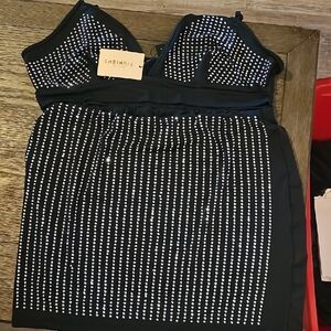 SHEIN Curve Black Dress with White Accents